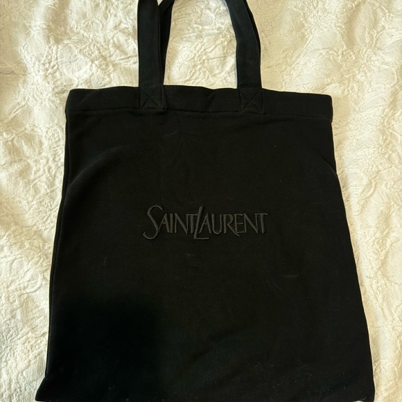 Saint Laurent Black FleeceTote Bag - Picture 1 of 3